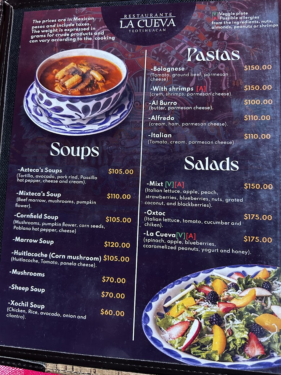 La Cueva Teotihuacan Menu Photo 2