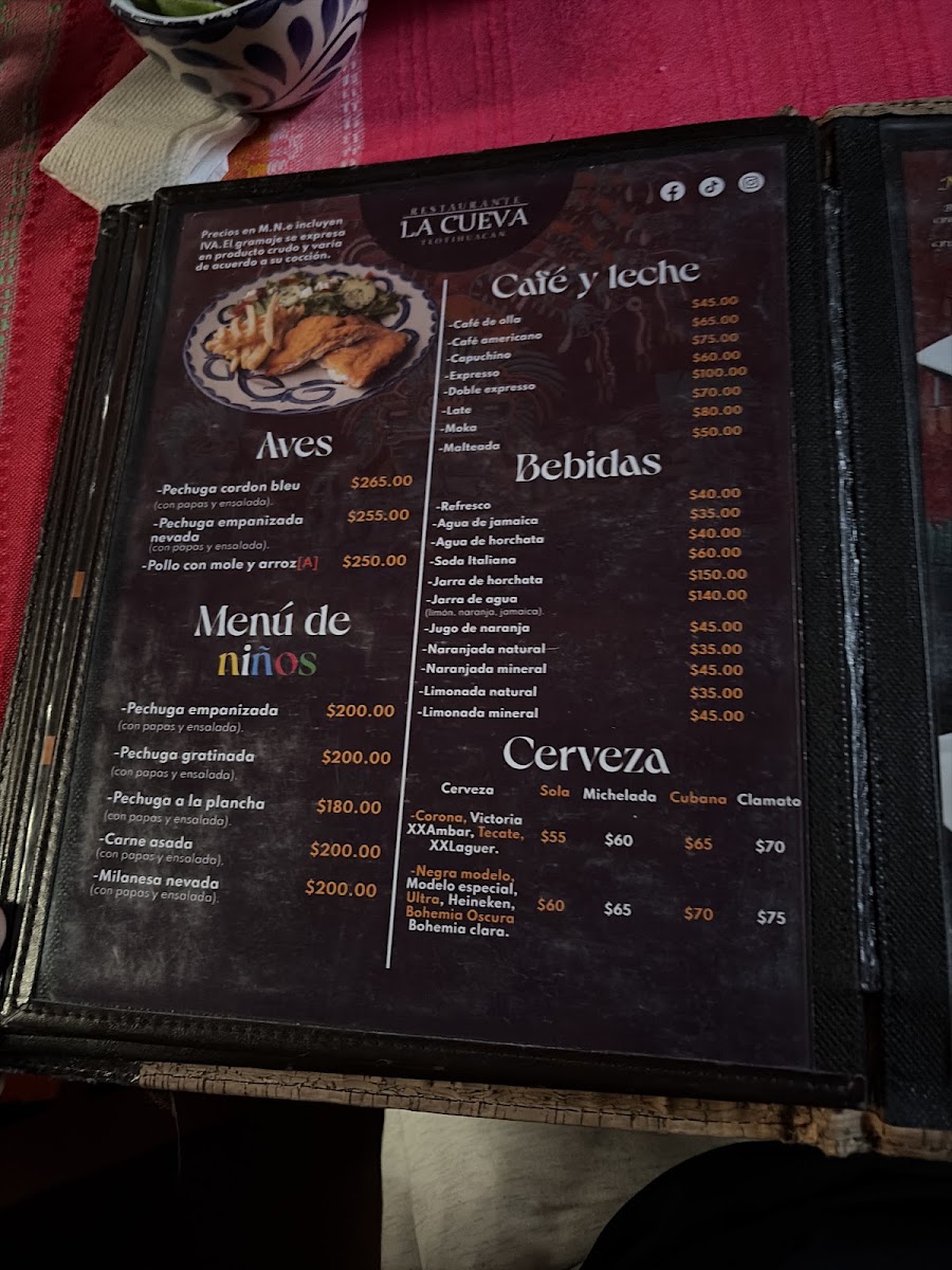 La Cueva Teotihuacan Menu Photo 5