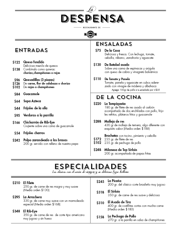 La Despensa Restaurante De Papablita Menu Photo 5