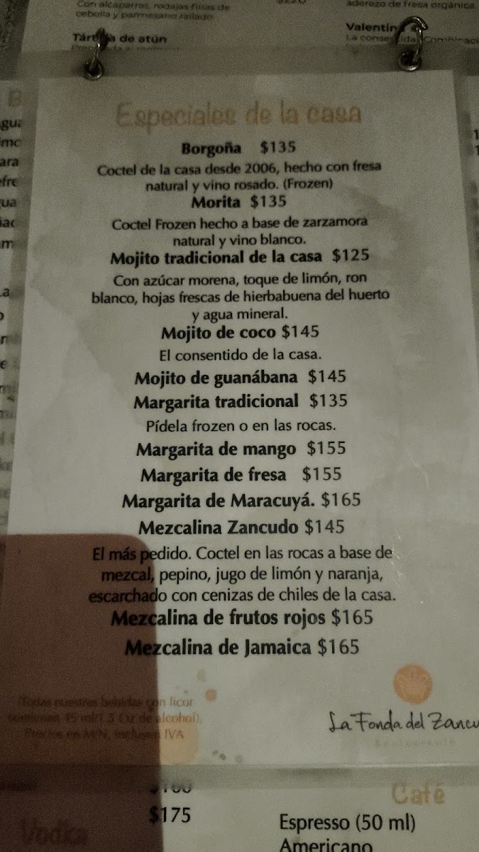 La Fonda del Zancudo Menu Photo 8