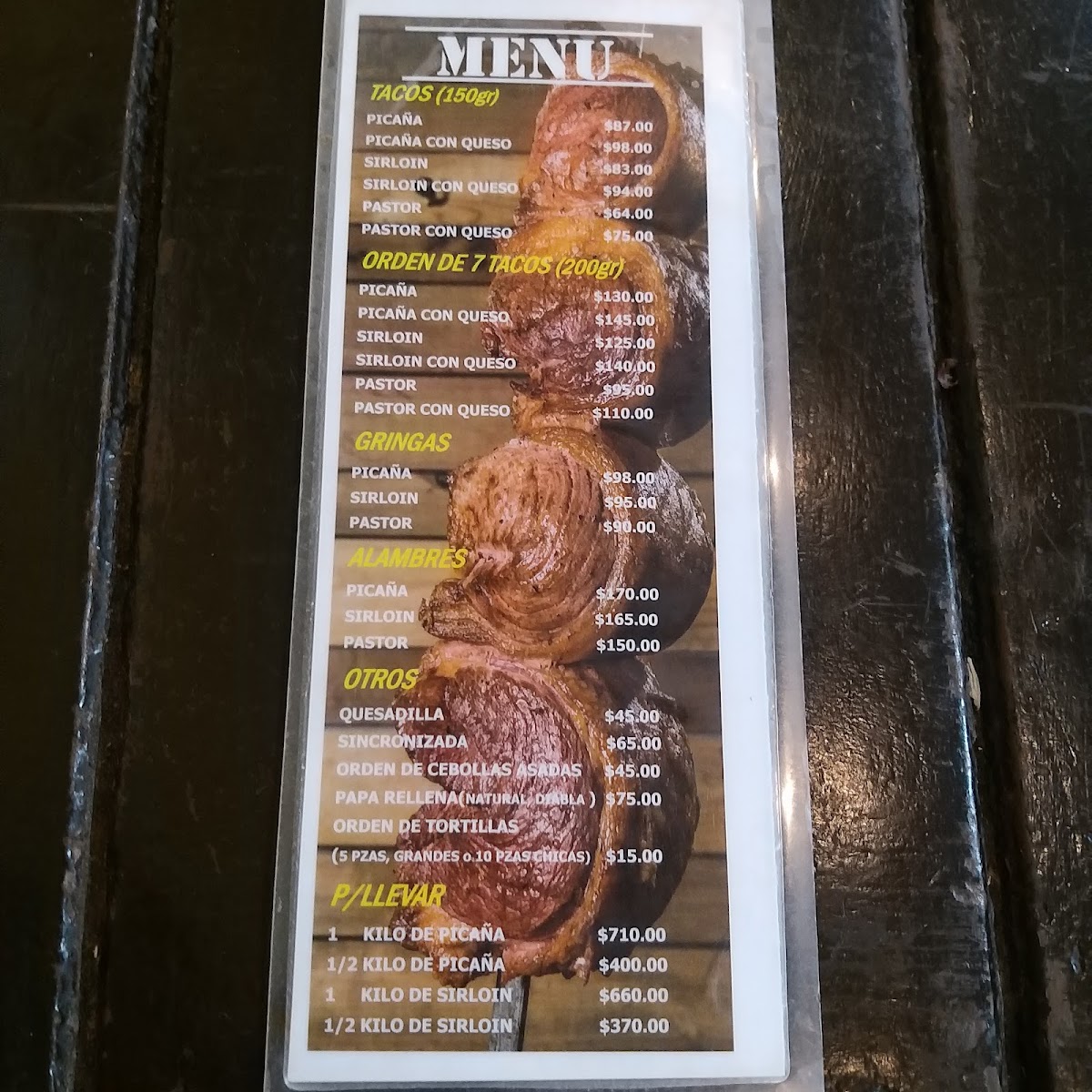 La Isla Menu