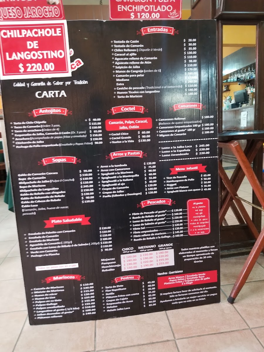 La Jaiba Loca Menu
