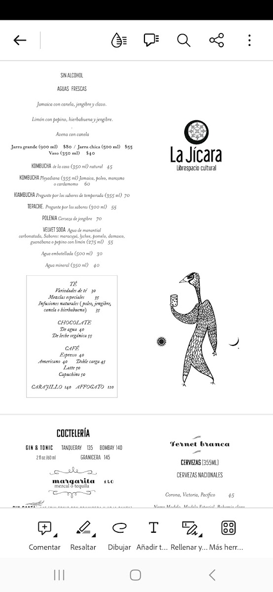 La Jicara Librespacio Cultural Menu Photo 8