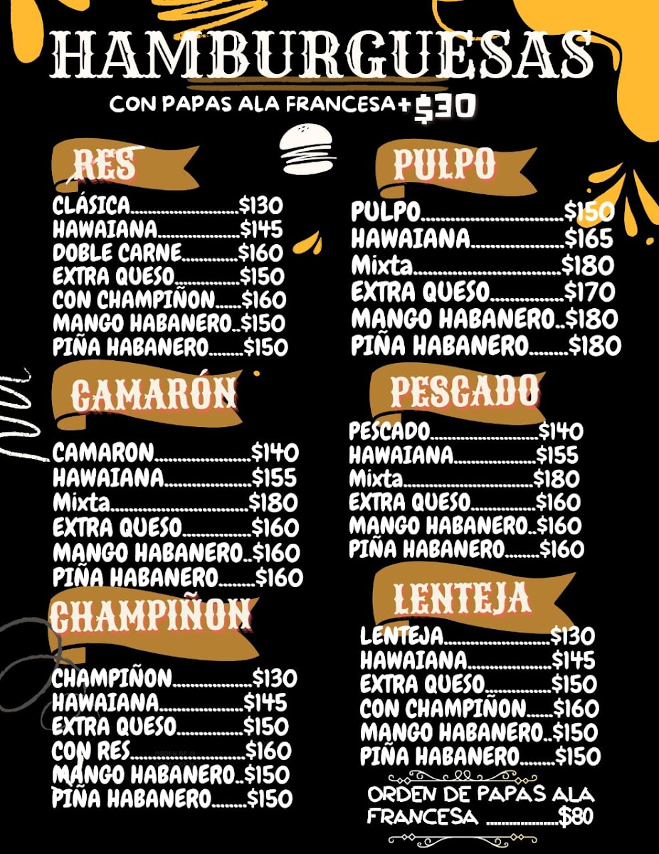 La Palapa Cometa Menu