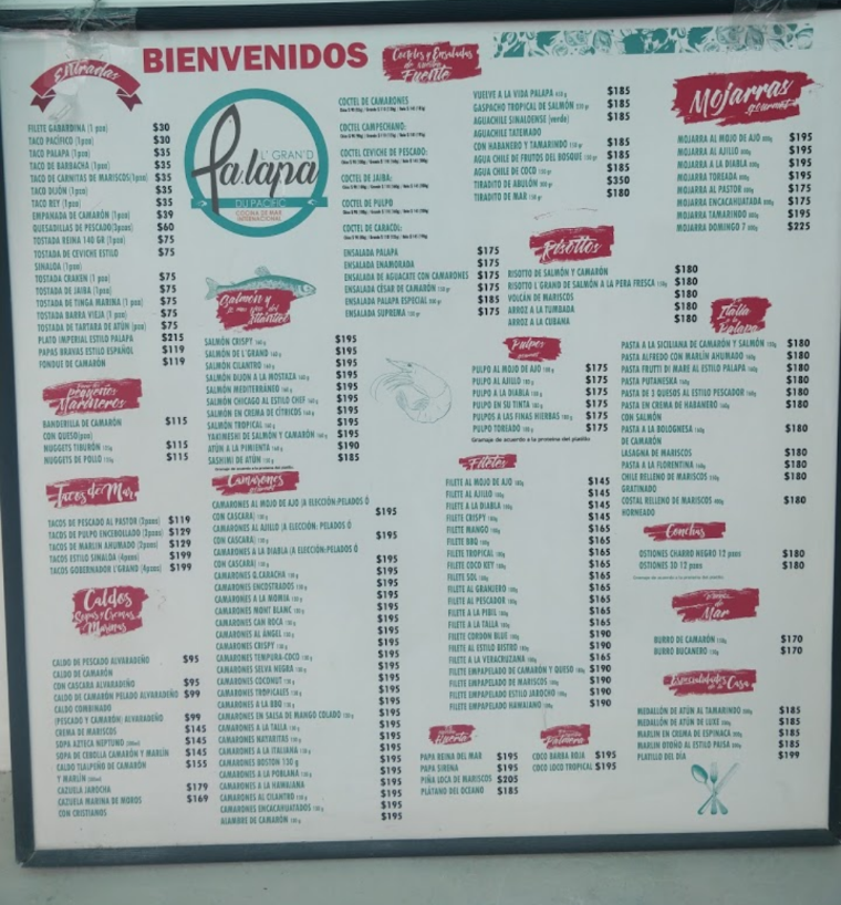 La Palapa Del Pacifico Y El Paisa Menu Photo 5