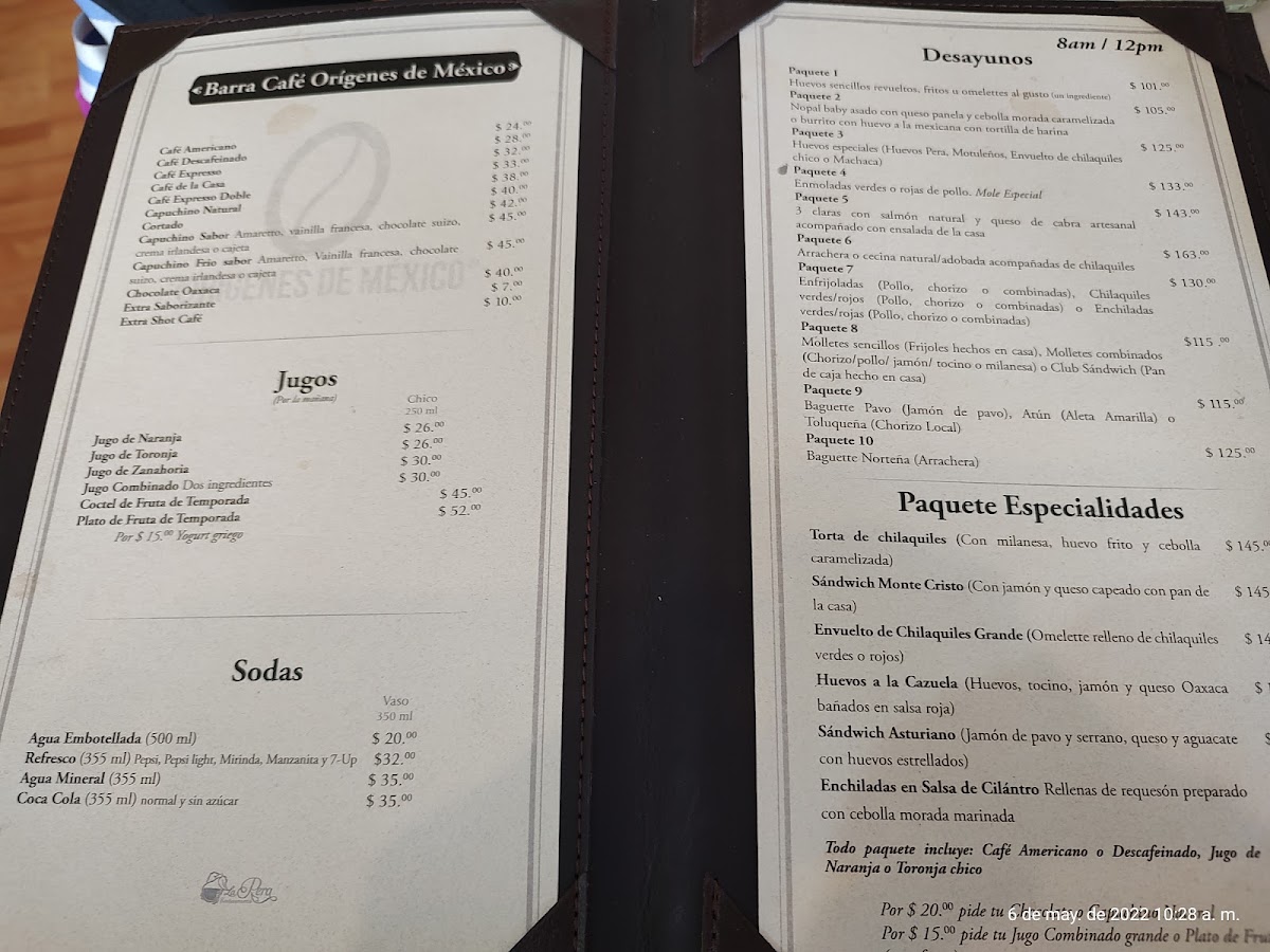 La Pera Restaurante Menu