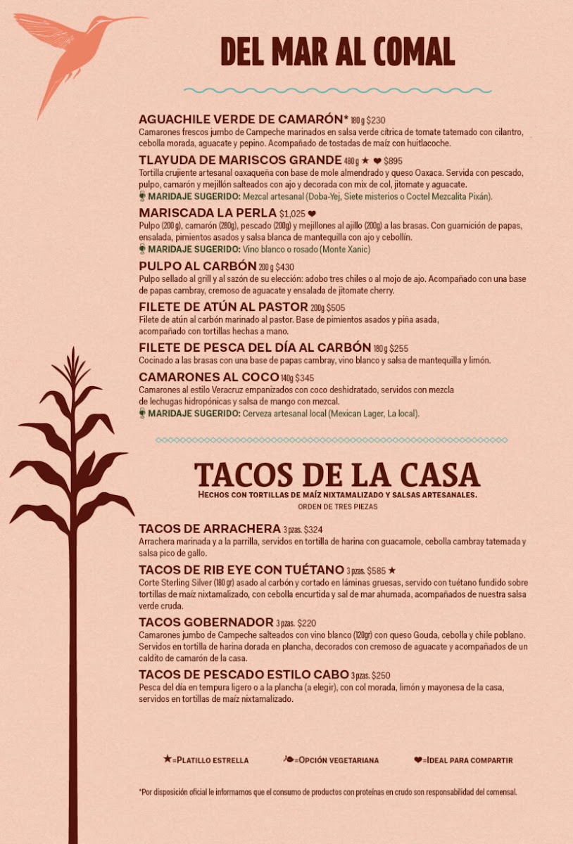 La Perla Pixan Cuisine & La Carboneria Menu