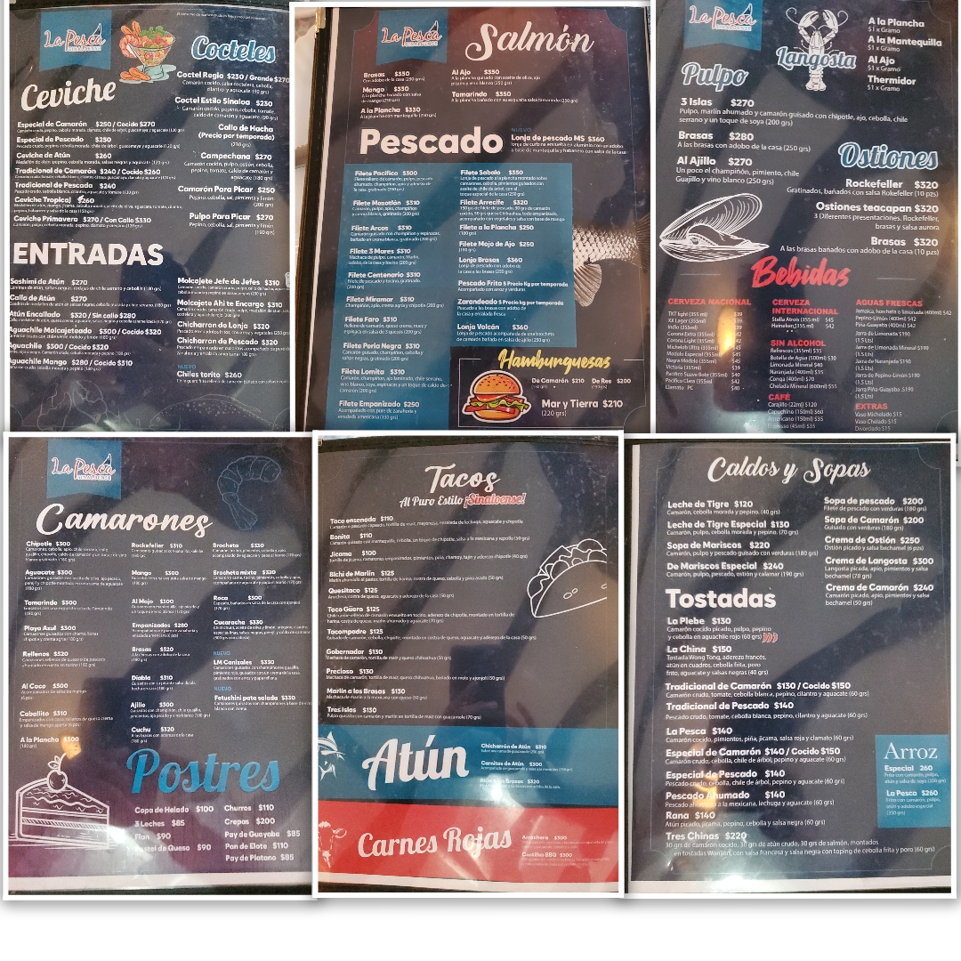 La Pesca Sinaloense Menu