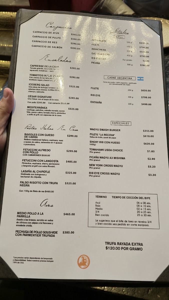 La Recova Menu
