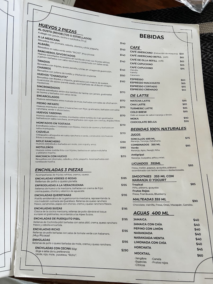 La Taberna De Mi Padre Menu