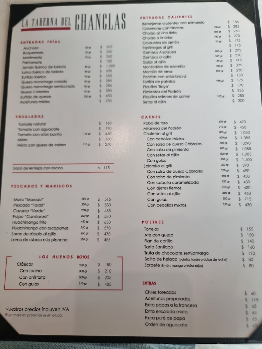 La Taberna Del Chanclas Menu Photo 2
