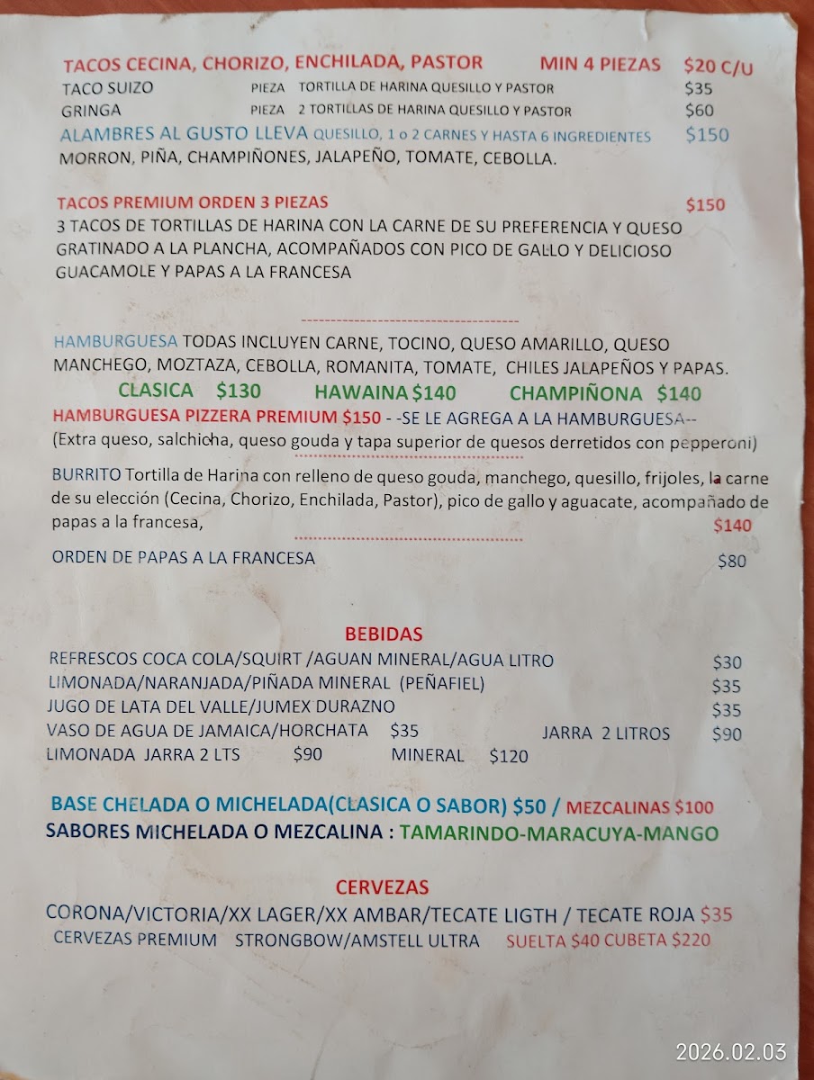 La Tlayuderia Menu