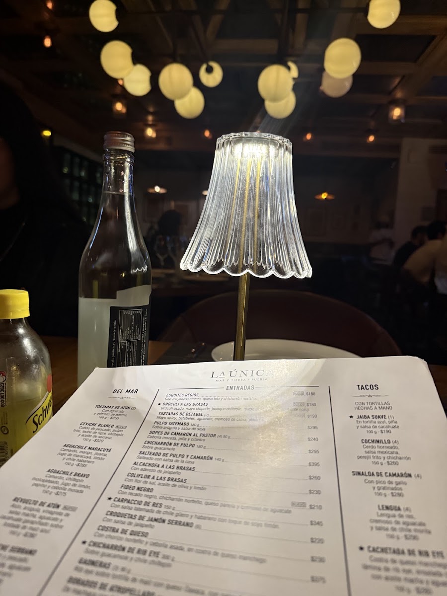 La Unica Puebla Menu