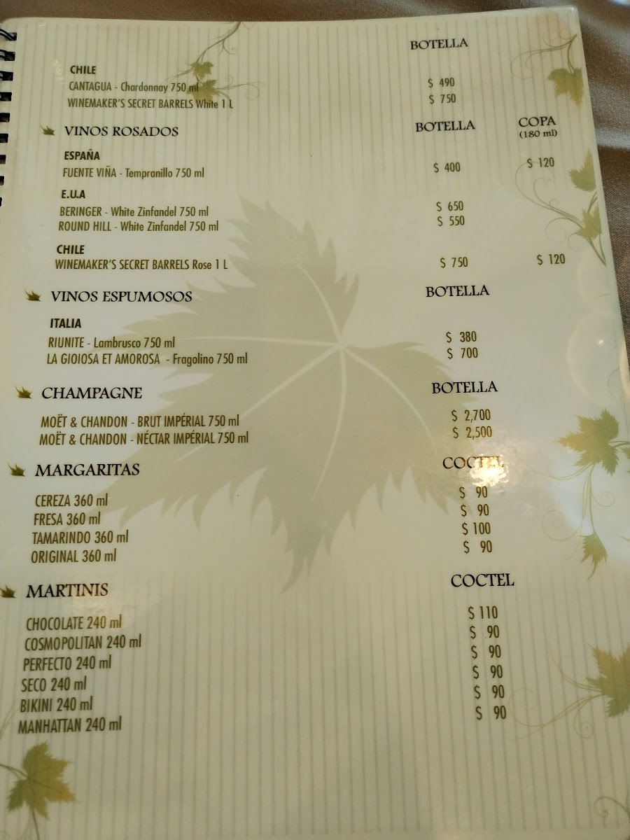 La Vecchia Italia Menu