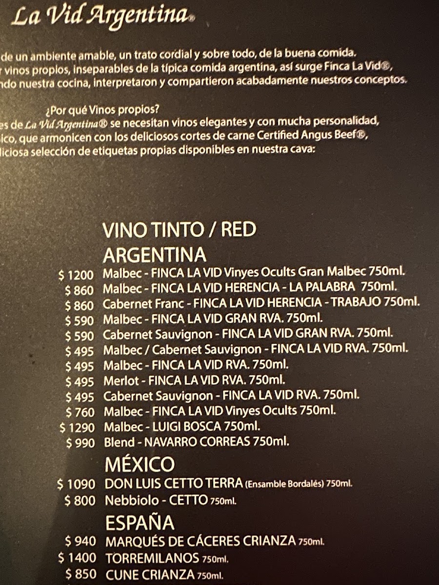 La Vid Argentina Menu Photo 2
