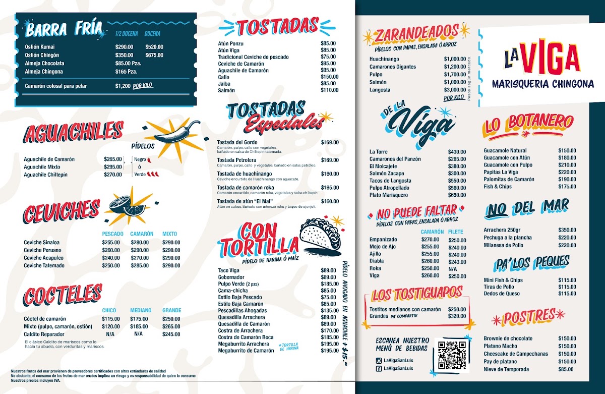 La Viga Menu