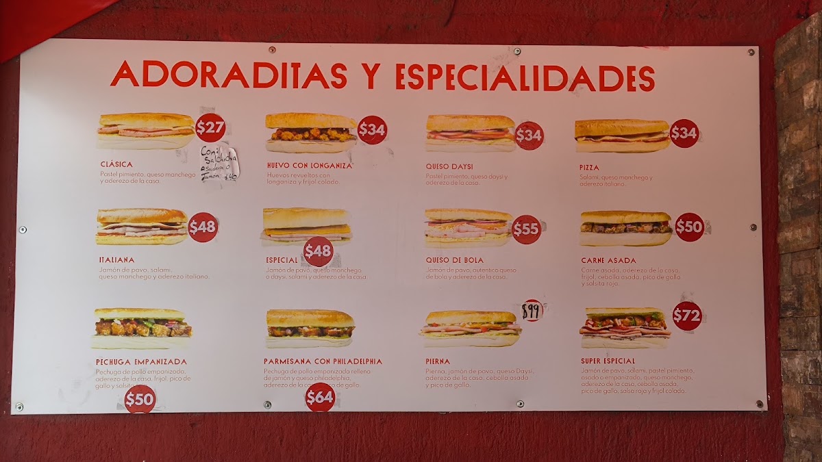 Las Adoraditas Francisco De Montejo Menu