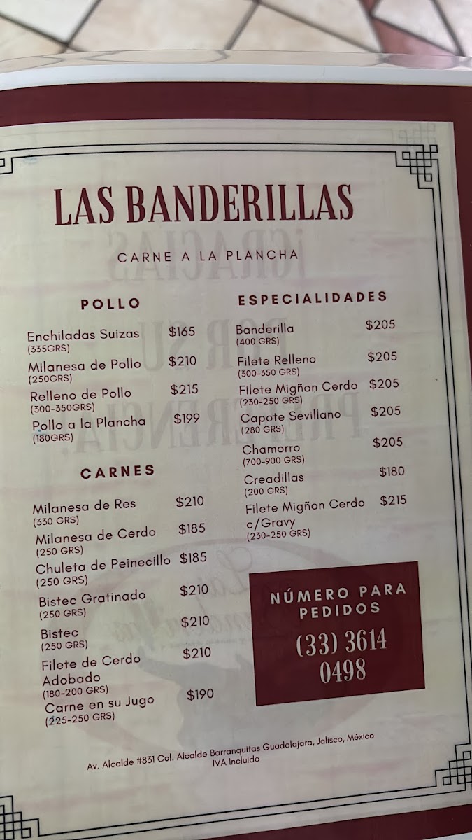 Las Banderillas Tradición Y Carnes Menu
