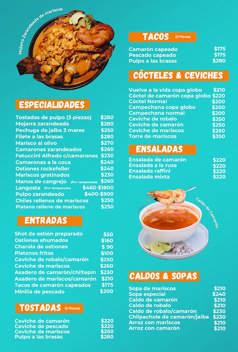 Las Brisas Del Caracol Menu