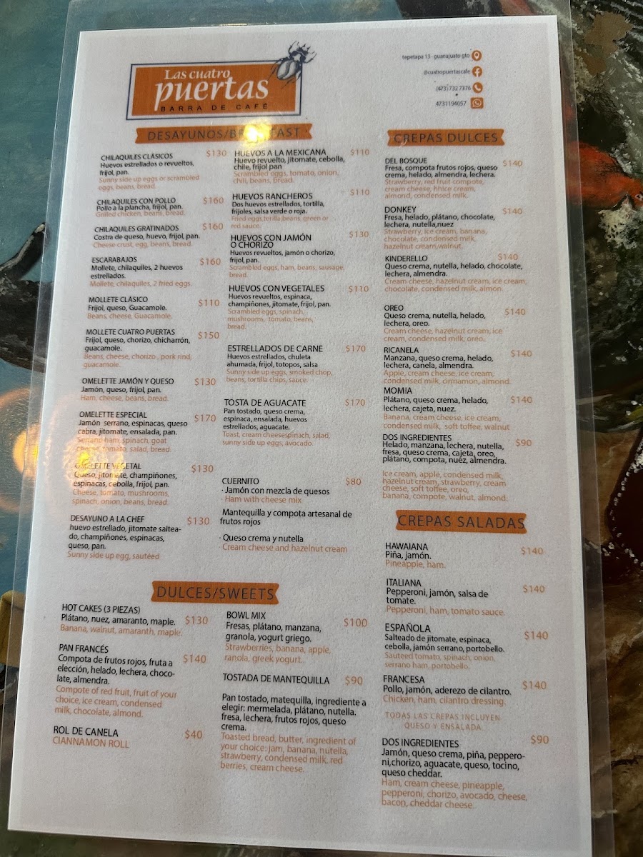 Las Cuatro Puertas Menu Photo 2
