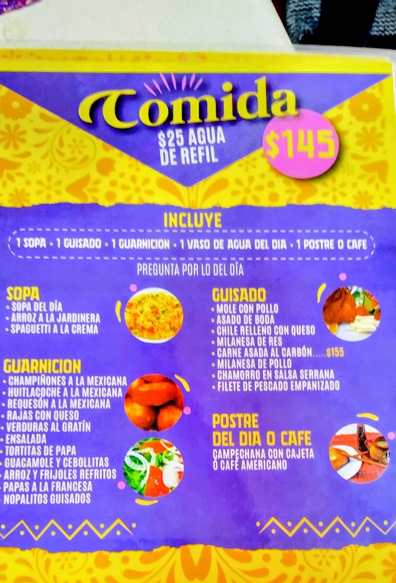 Las Delicias de Alicia tequis Menu