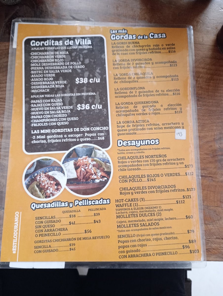 Las Gorditas De Villa Menu Photo 3