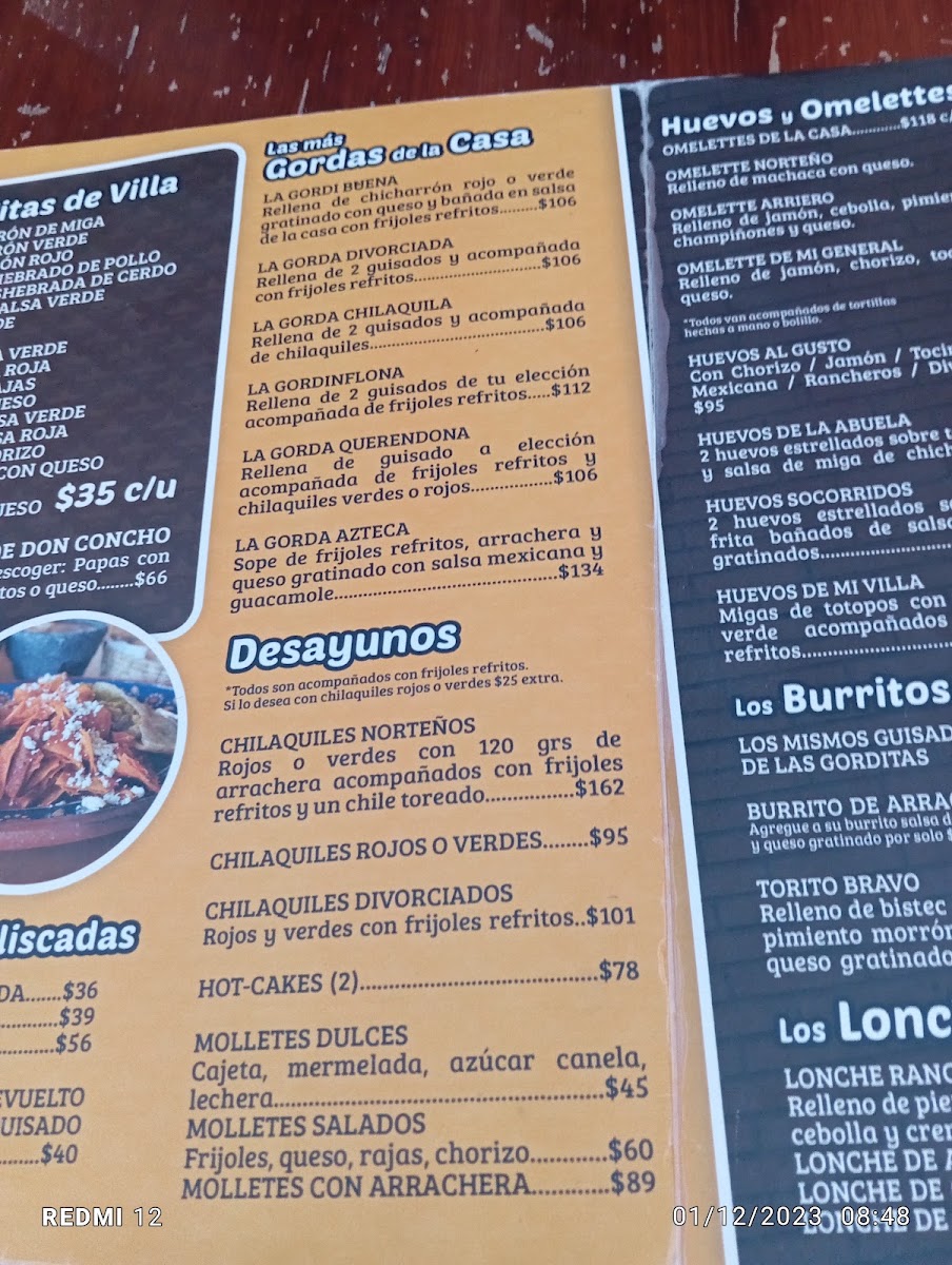 Las Gorditas De Villa Menu Photo 8