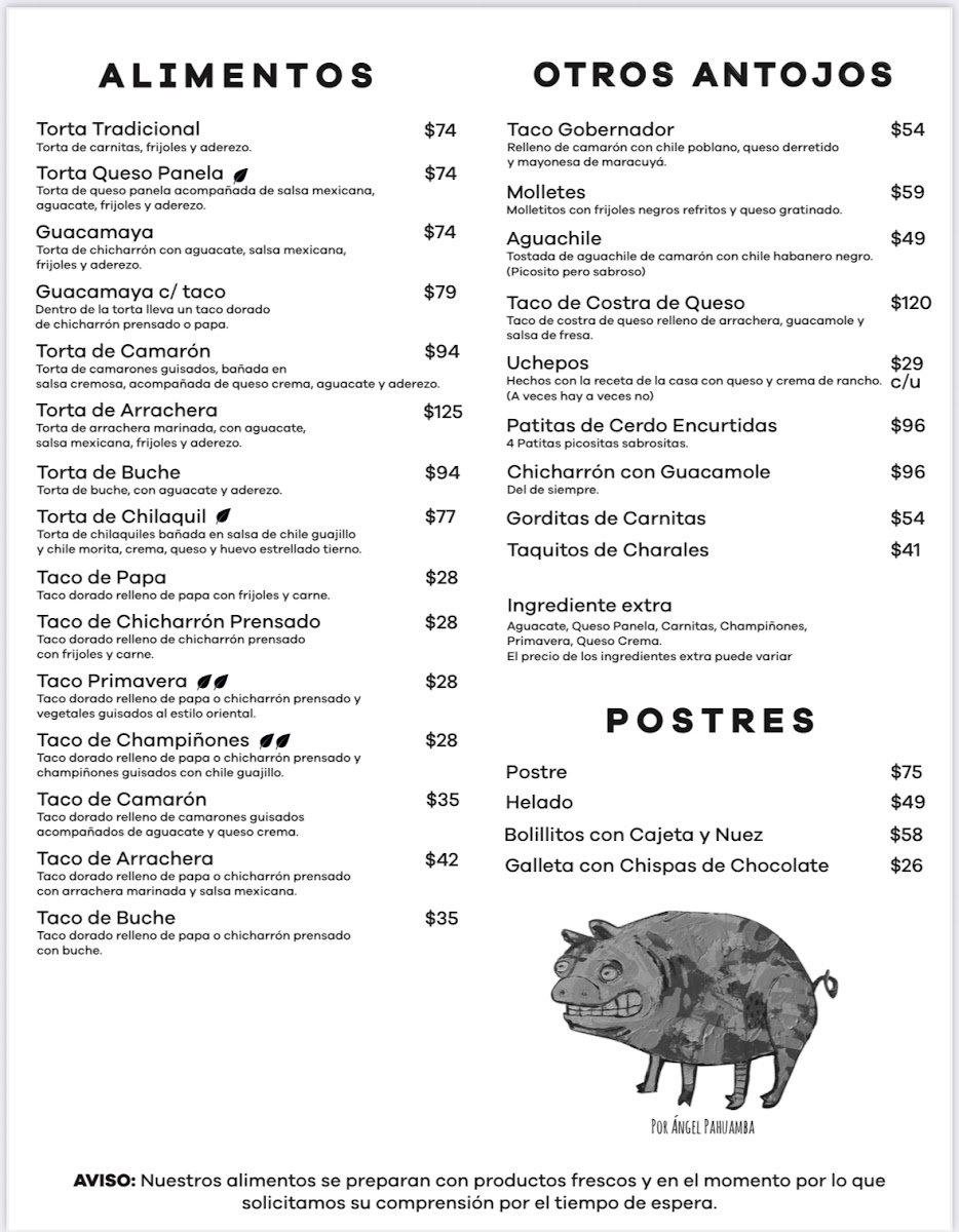 Las Pacanda Menu