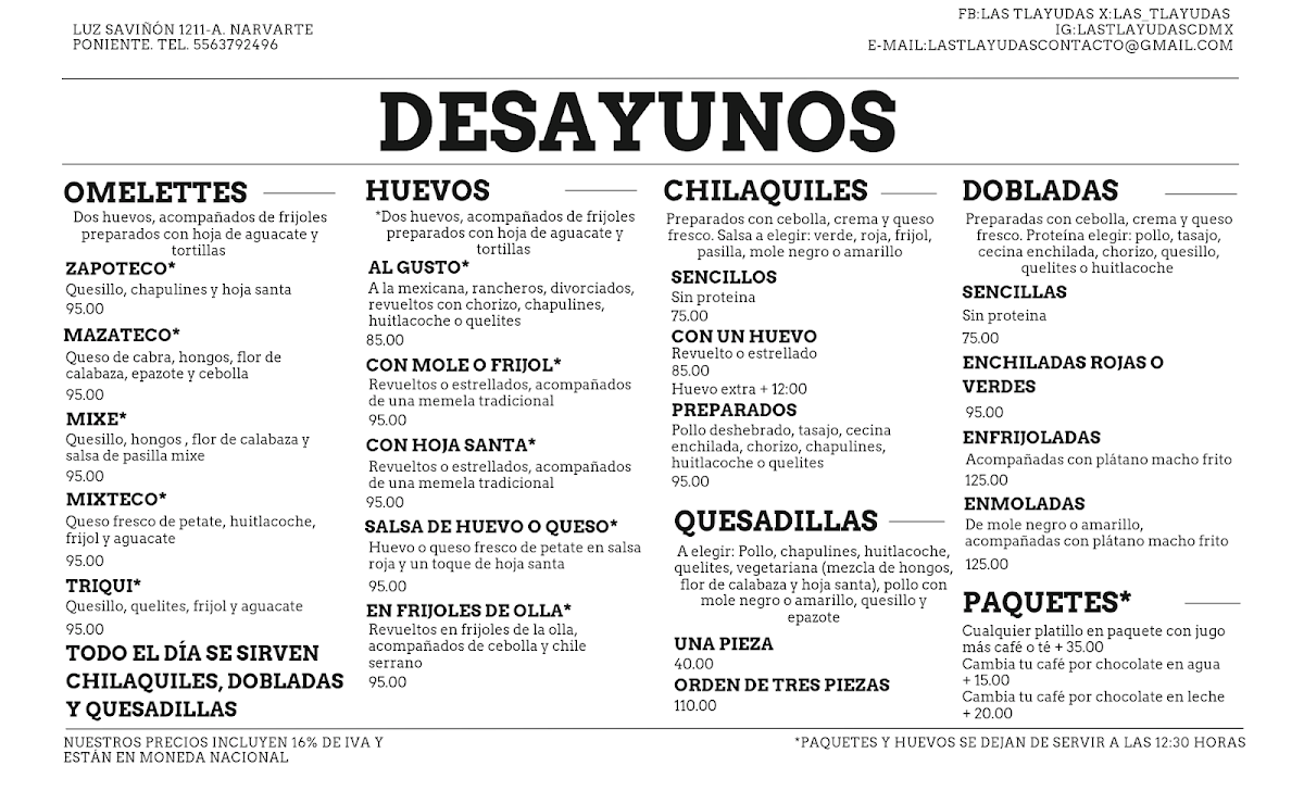 Las Tlayudas, Comida Casual Oaxaqueña Menu Photo 3