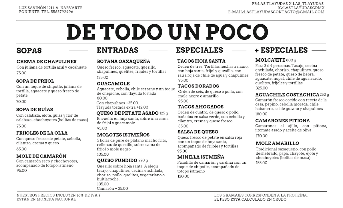 Las Tlayudas, Comida Casual Oaxaqueña Menu Photo 5