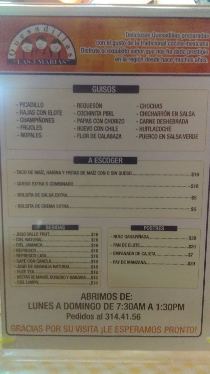 Las Tres Marias Restaurante Menu Photo 9
