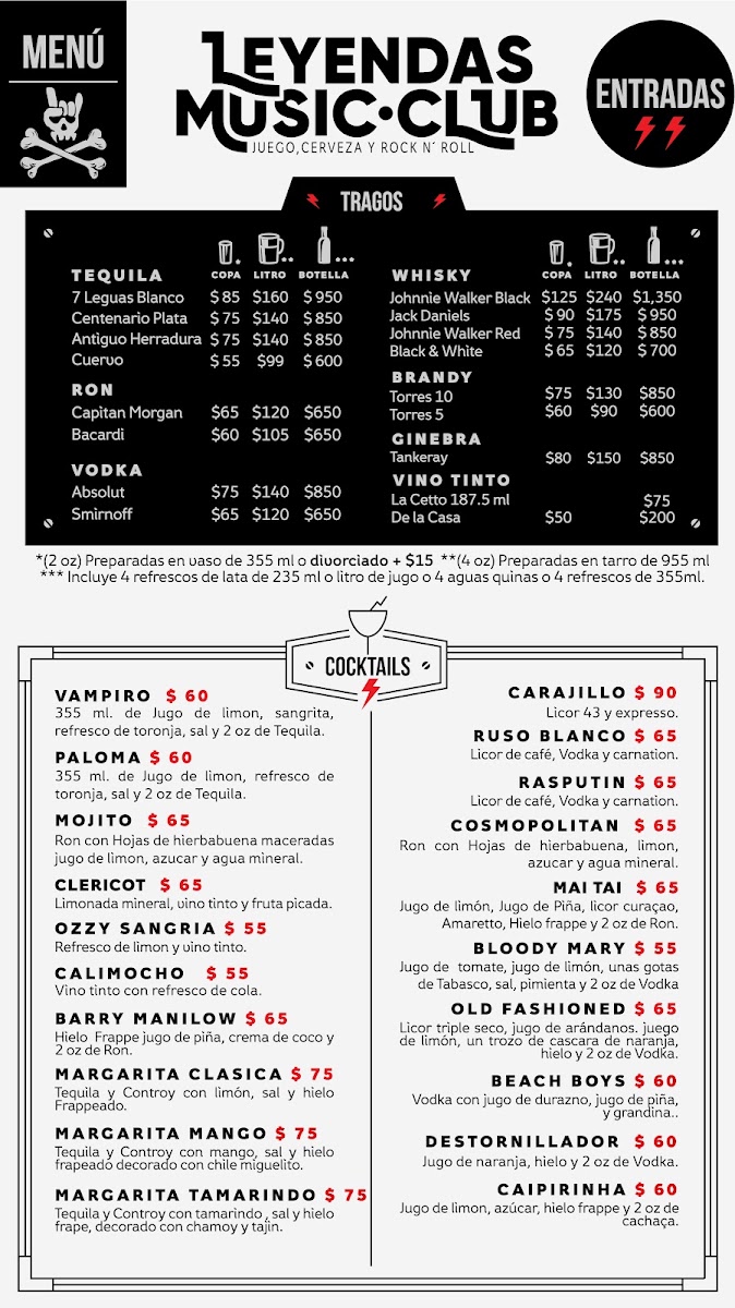Leyendas Music Club Menu Photo 7
