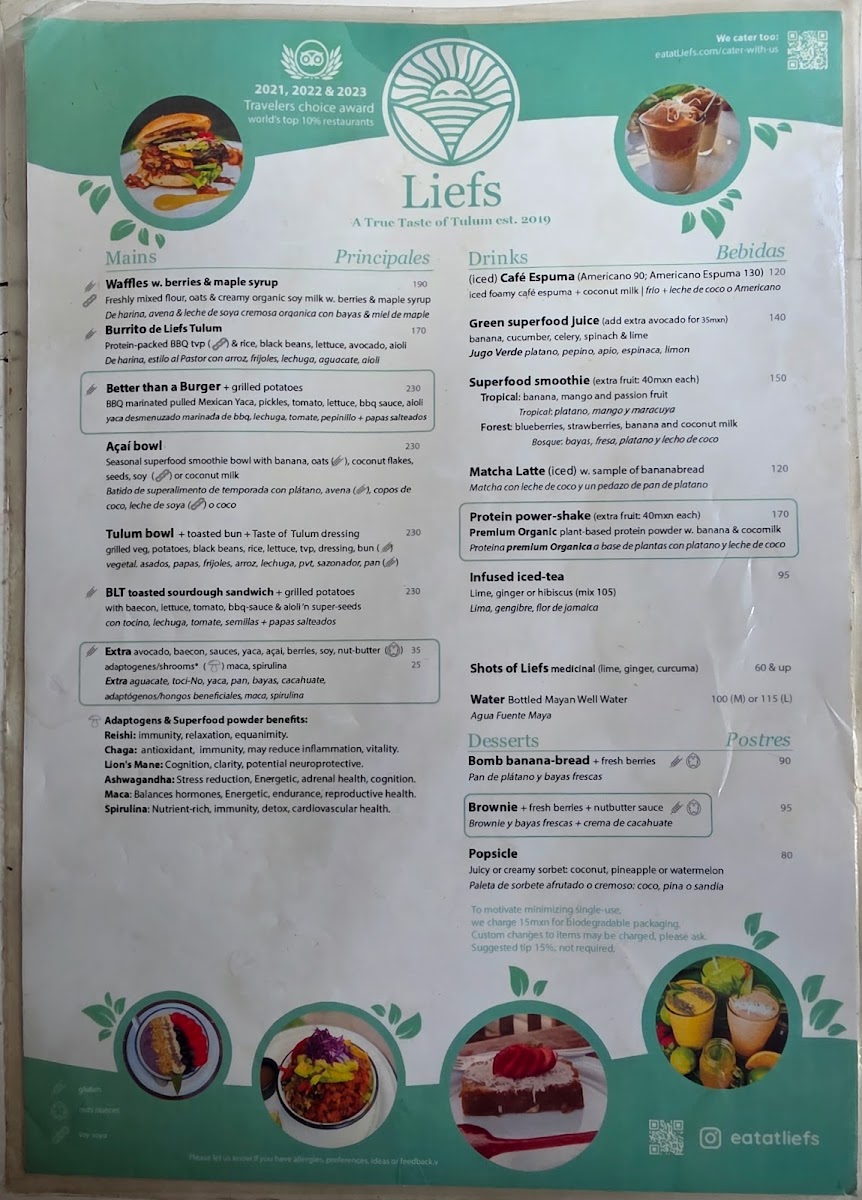 Liefs Tulum Menu Photo 3