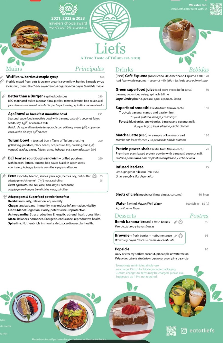 Liefs Tulum Menu Photo 8