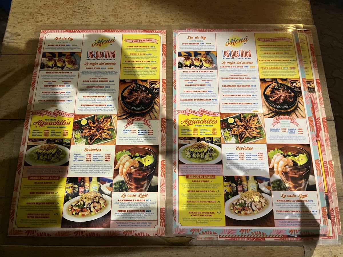 Los Aguachiles Menu