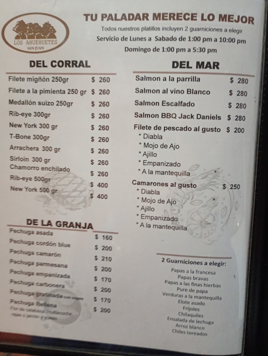 Los Ahuehuetes Menu Photo 4