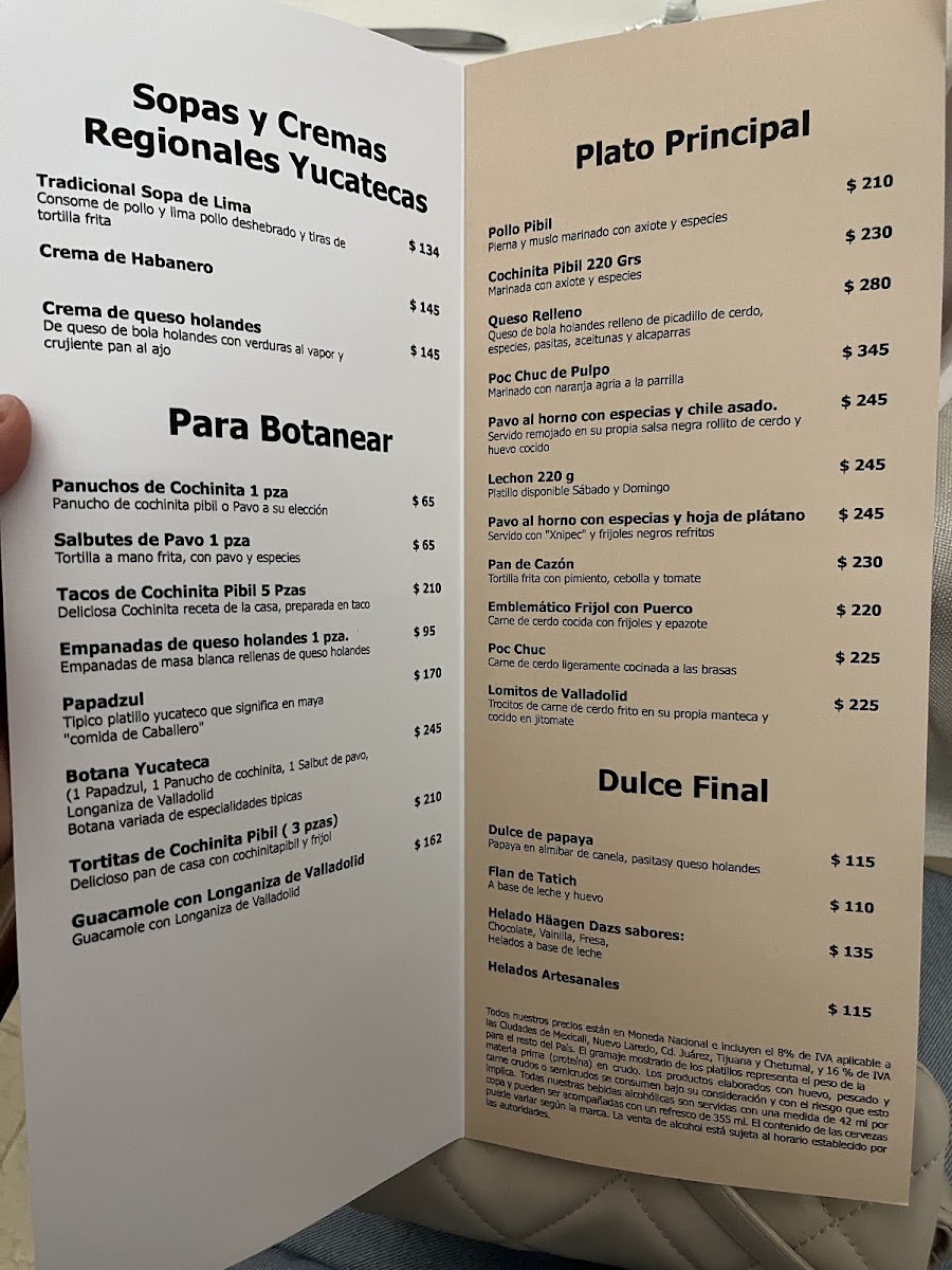 Los Almendros Menu