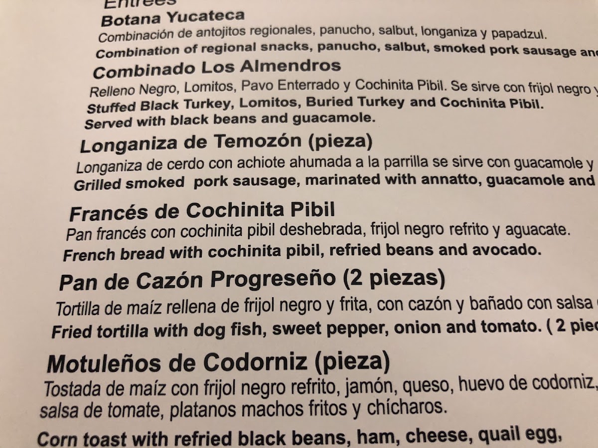 Los Almendros Menu Photo 2
