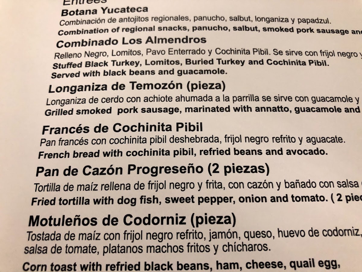 Los Almendros Menu Photo 3