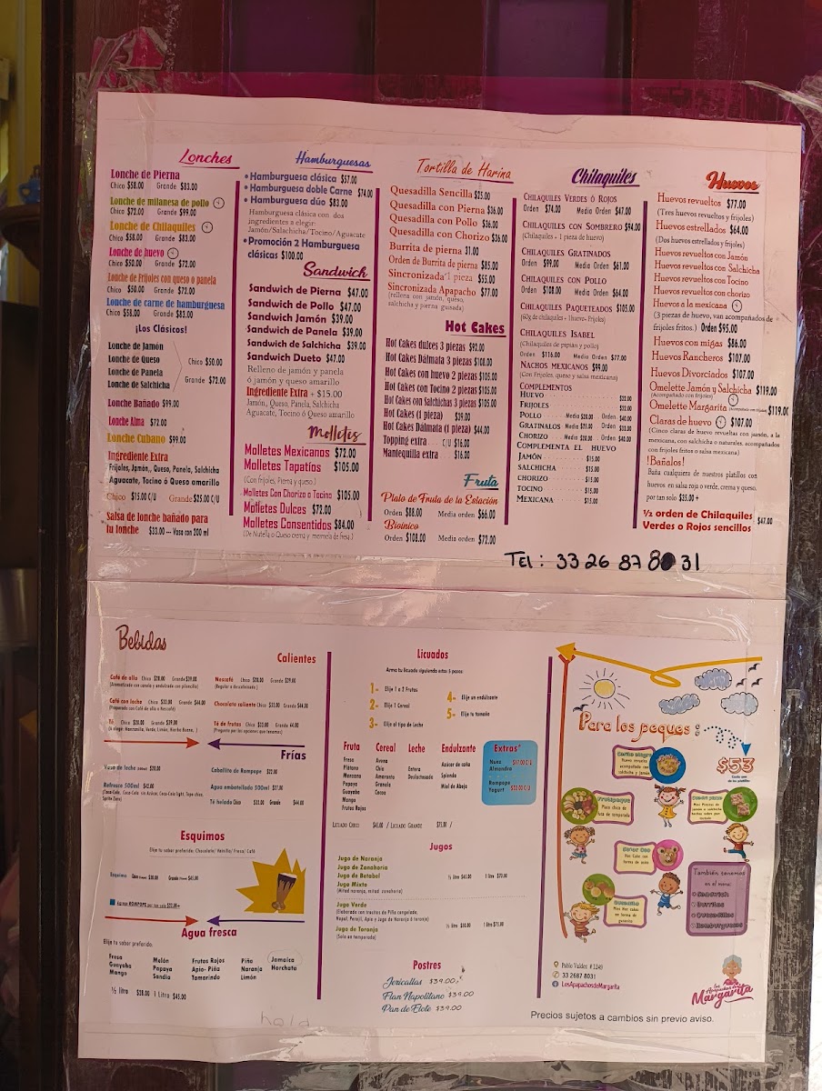 Los Apapachos De Margarita Menu