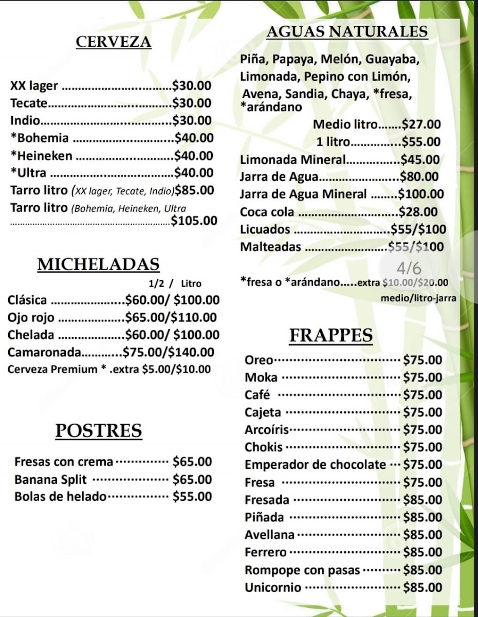 Los Bambús Restaurante & Bar-Lounge Menu Photo 3