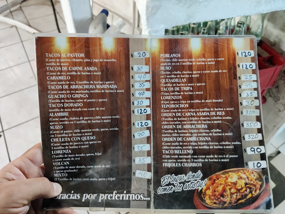 Los Guachos Menu