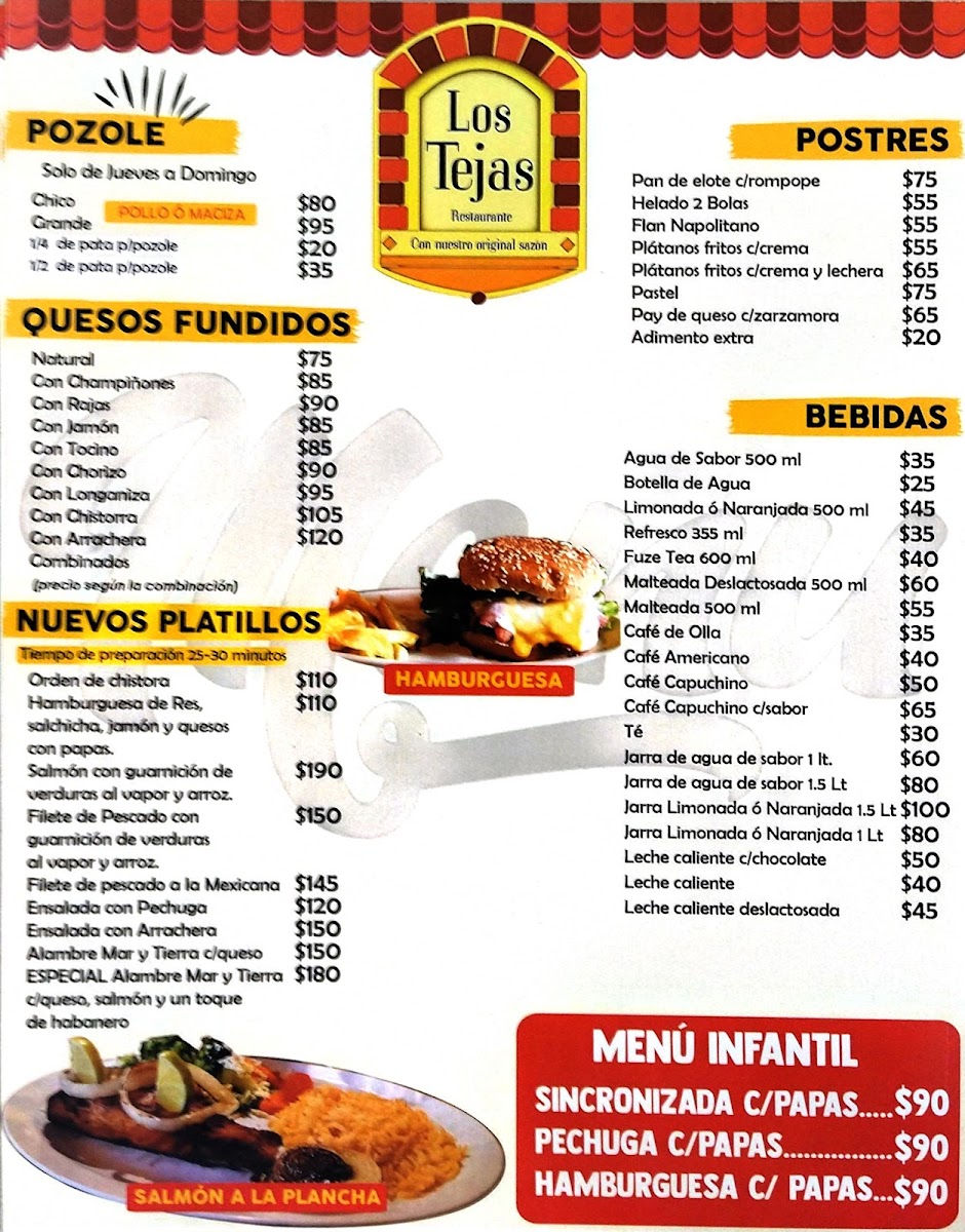Los Tejas Menu