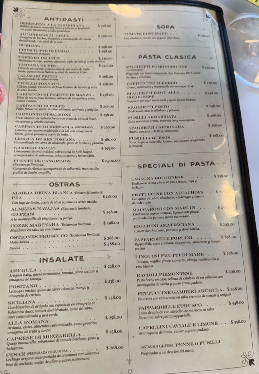 L'osteria Del Duomo Menu