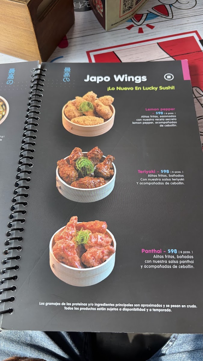 Lucky Sushi Menu