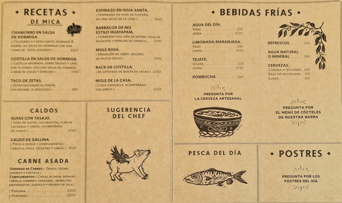 Luz De Luna Huayapam Menu