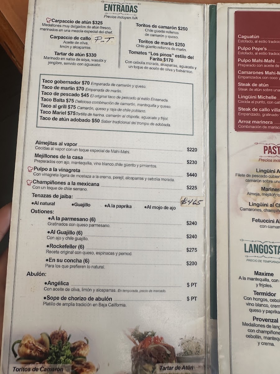 Mahi Mahi Menu
