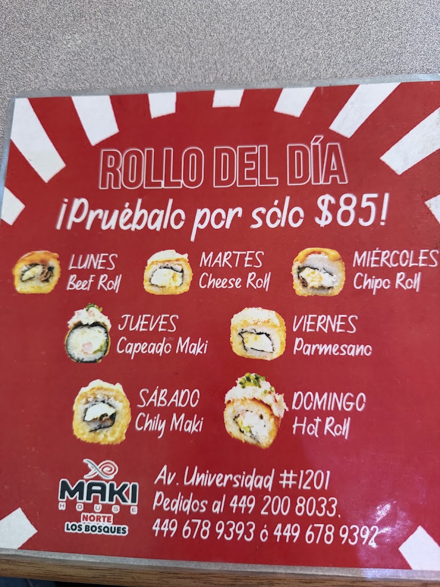 Maki House Menu