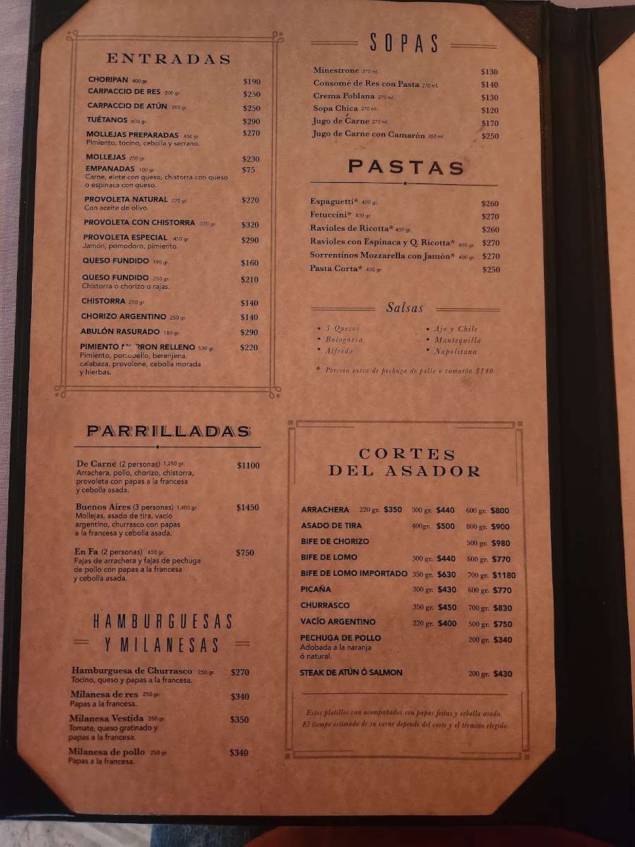 Malambo Menu