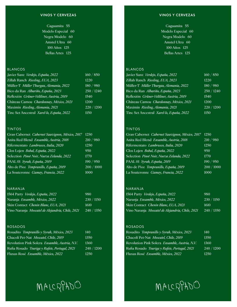 Malcriado ( Condesa ) Menu Photo 2